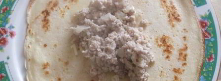 тонкие блины с начинкой. Шаг 13