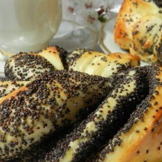 Рецепт булочек с маком без дрожжей