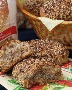 Полезные булочки на кефире с семенами льна и кунжута