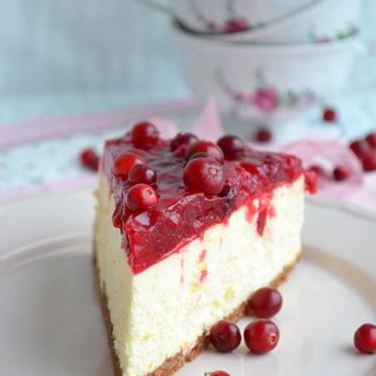 Рецепт чизкейка с клюквой