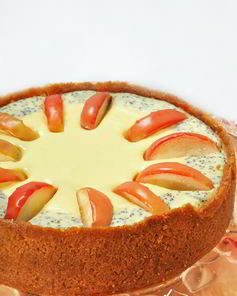 Чизкейк с яблоками и маком