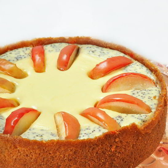 Рецепт чизкейка с яблоками и маком