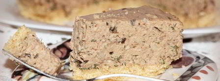 печеночный чизкейк с орехами и грибами. Шаг 13