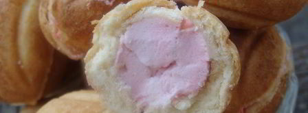 печенье орешки, фаршированные малиновым чизкейком. Шаг 5