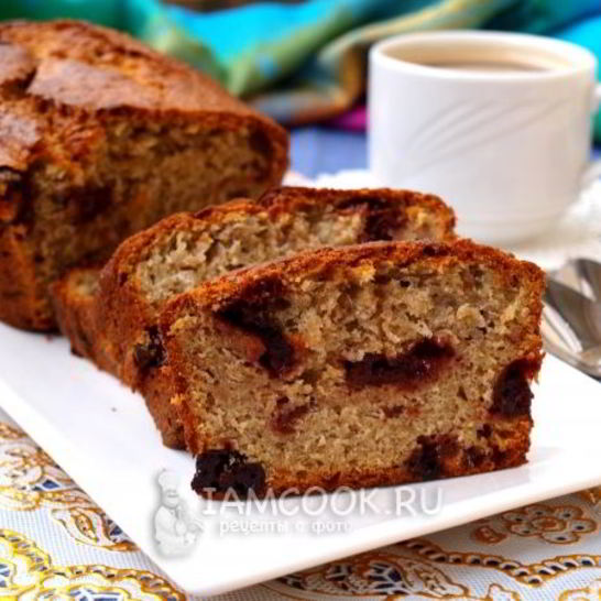Рецепт бананового кекса с вишней