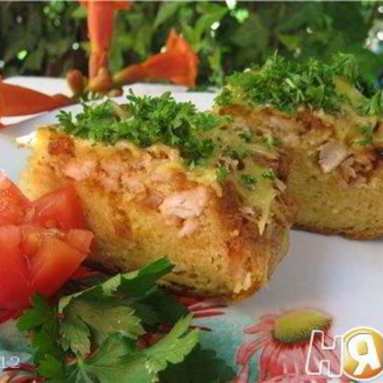 Рецепт кекса с курицей и сыром