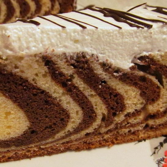 Рецепт кекса зебра на сметане