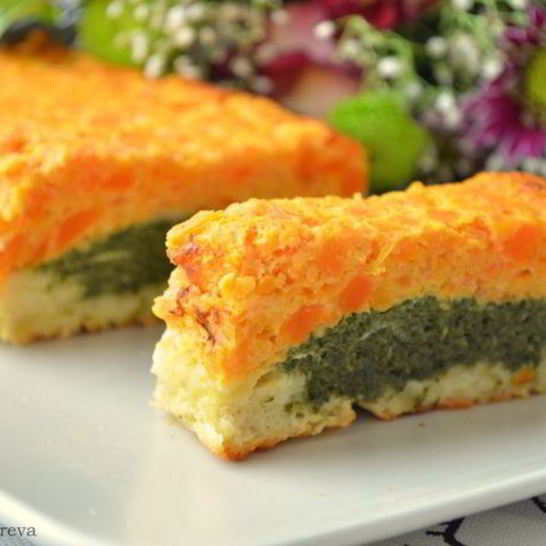 Рецепт овощного кекса с красивым разрезом