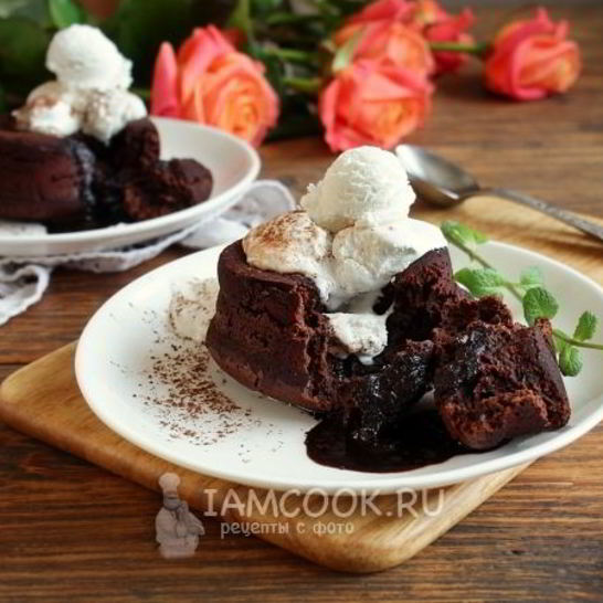 Рецепт шоколадного фондана с мороженым