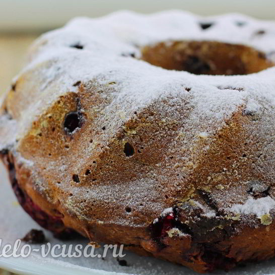 Рецепт шоколадного кекса с малиной