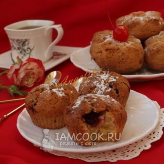 Рецепт творожных кексов с ежевикой в силиконовых формочках