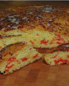 Домашний хлеб на кефире с запеченным перцем и медом