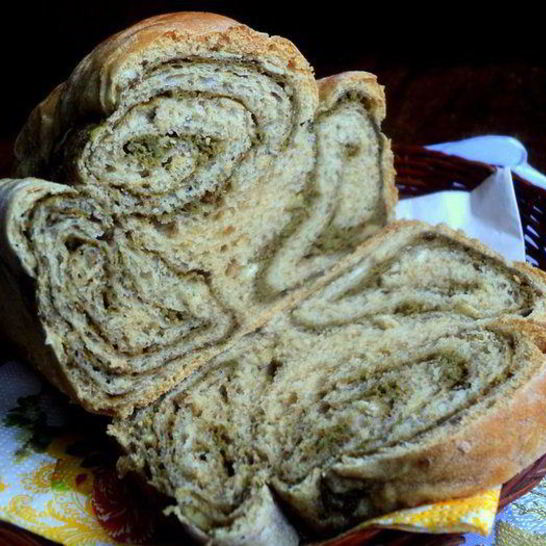 Рецепт хлеба с цельнозерновой мукой и шпинатом