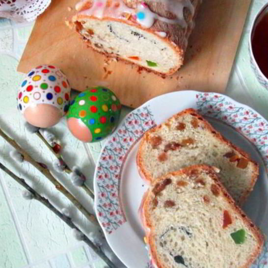 Рецепт пасхального хлеба с изюмом, маком и цукатами