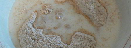 цельнозерновой пшеничный хлеб на опаре. Шаг 2