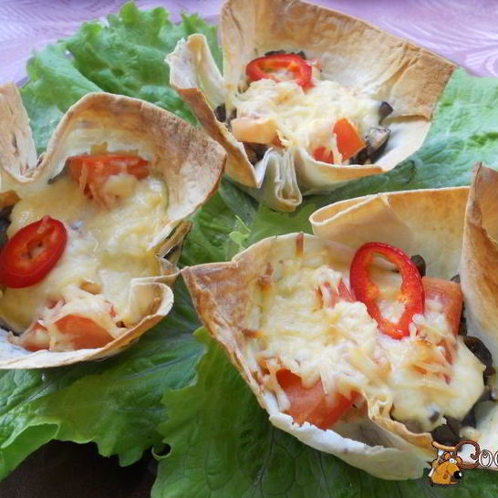 Рецепт корзиночек из лаваша с начинкой