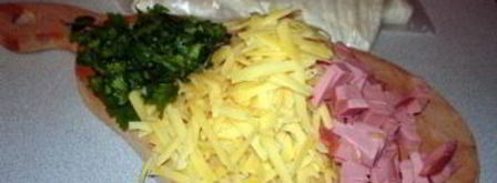 лаваш с колбасой и сыром. Шаг 3