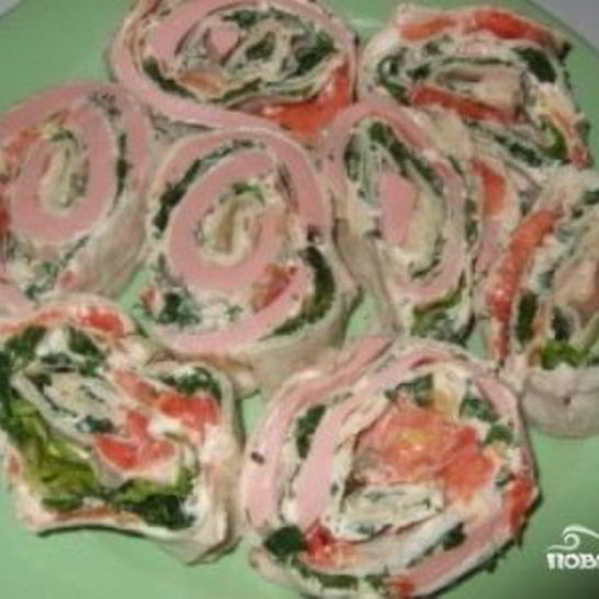 Рецепт лаваша с колбасой