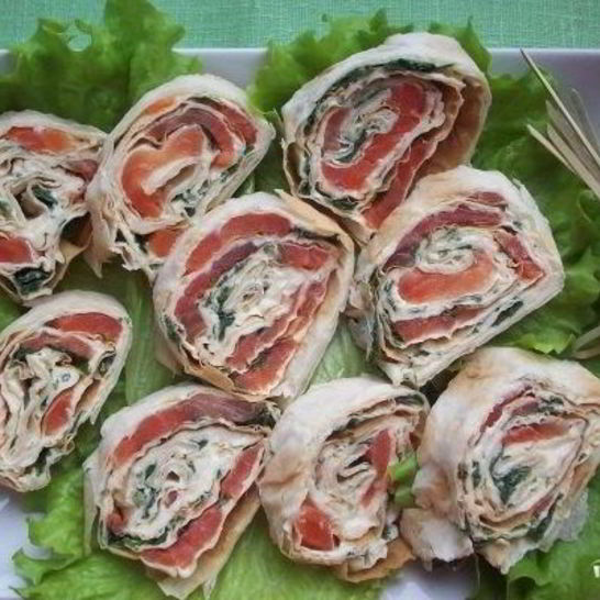 Рецепт лаваша с красной рыбой и сыром