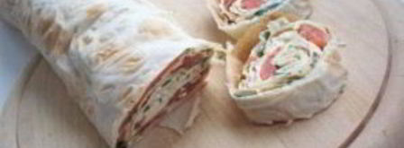 лаваш с красной рыбой и сыром. Шаг 5