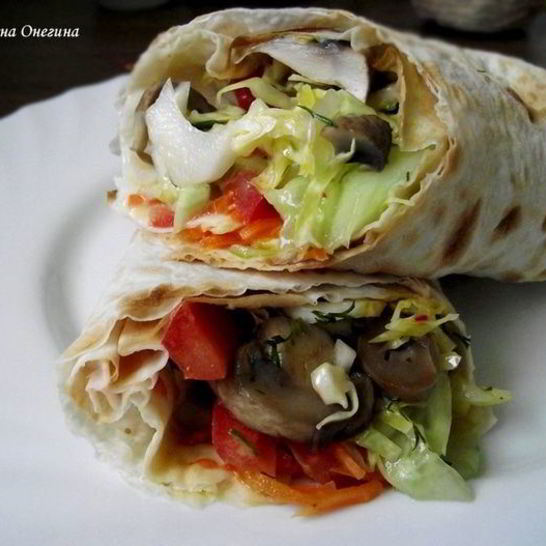 Рецепт лаваша с овощами на костре