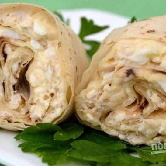 Рецепт лаваша с плавленым сыром и яйцом