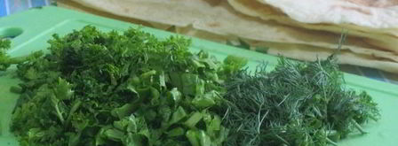 лаваш с сыром и зеленью. Шаг 2