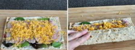 рулетики из лаваша с ветчиной. Шаг 3