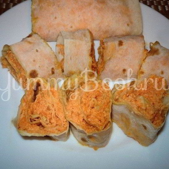 Рецепт рулетиков из лаваша