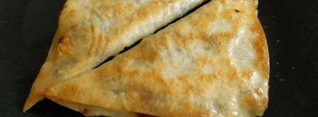 треугольнички из лаваша с картофелем и грибами. Шаг 4