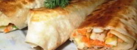 трубочки из лаваша с начинкой. Шаг 7