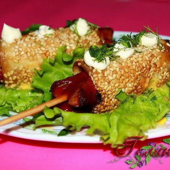 Рецепт закусочных сосисок в лаваше