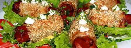 закусочные сосиски в лаваше. Шаг 7