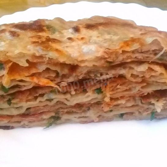 Рецепт лепешек с начинкой за 5 минут