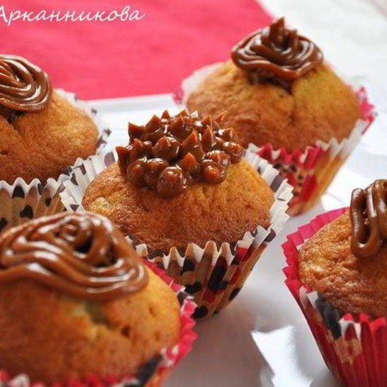 Рецепт банановых маффинов с вареной сгущенкой