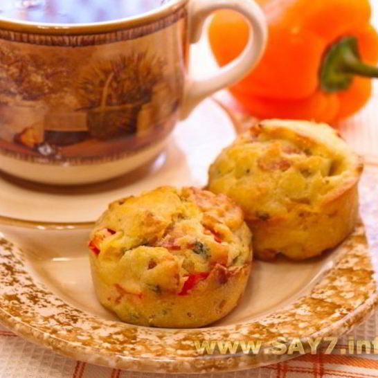 Рецепт маффинов с беконом и болгарским перцем