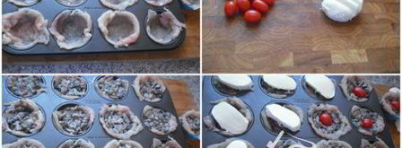 мясные маффины из куриного филе, грибов и сыра моцарелла. Шаг 5