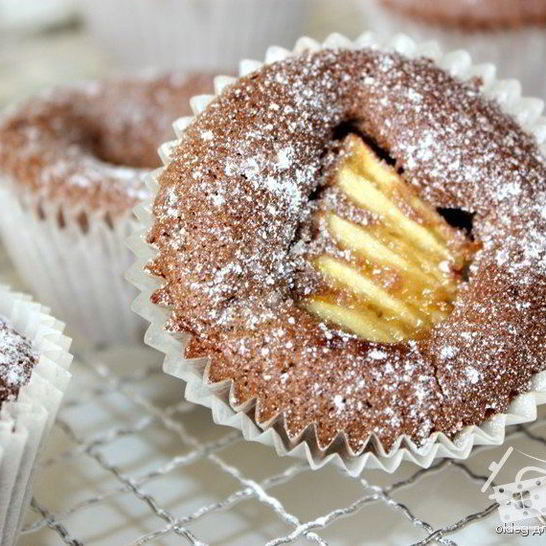 Рецепт шоколадна-яблочных маффины