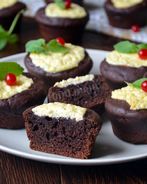 Шоколадные маффины с творогом