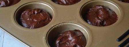 шоколадные маффины с творогом. Шаг 13