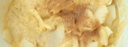 манник с яблоками на кефире. Шаг 8