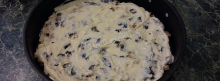 пирог манник с творогом и черносливом. Шаг 6