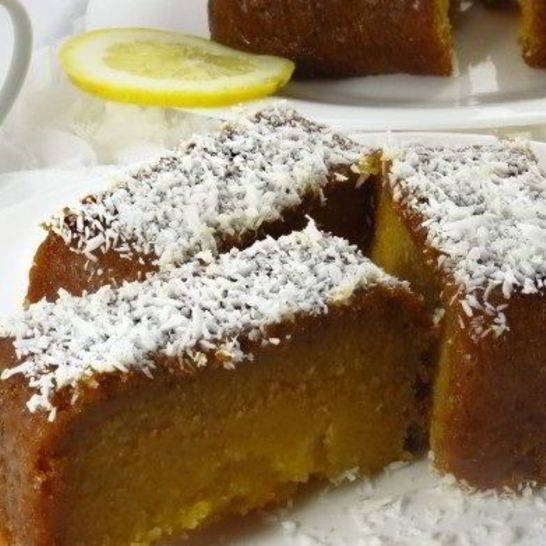 Рецепт тыквенного манника с лимонным сиропом