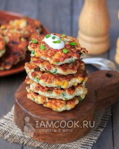 Куриные оладьи с кукурузой