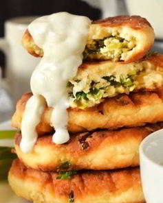 Оладьи из кабачков с начинкой