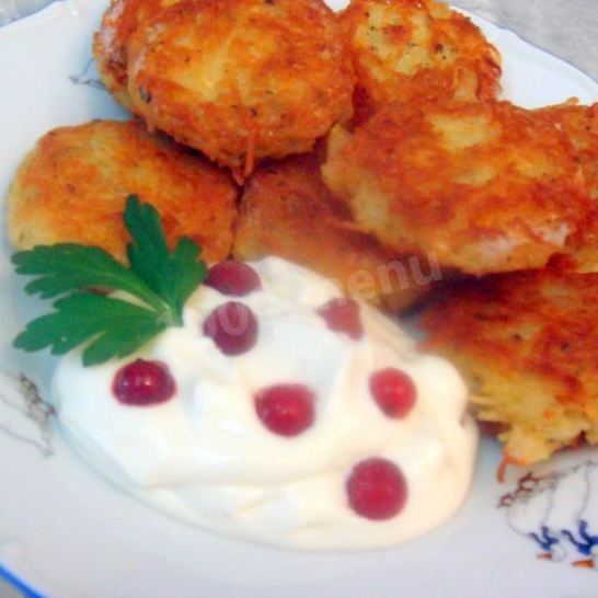 Рецепт оладий из вермишели с сыром