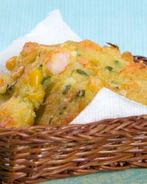 Оладьи с креветками и луком