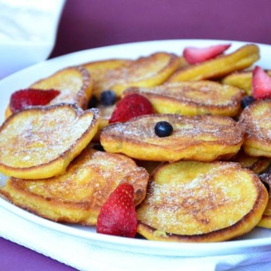 Рецепт оладий с тыквенным пюре и яблоками на сметане