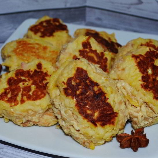 Рецепт оладий с яблоком и творогом