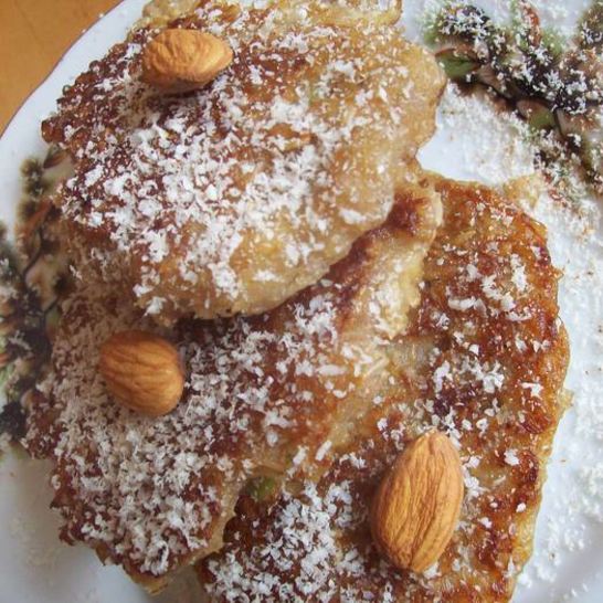 Рецепт овсяных оладий с яблоком